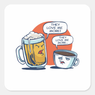 ビールvsコーヒー スクエアシール