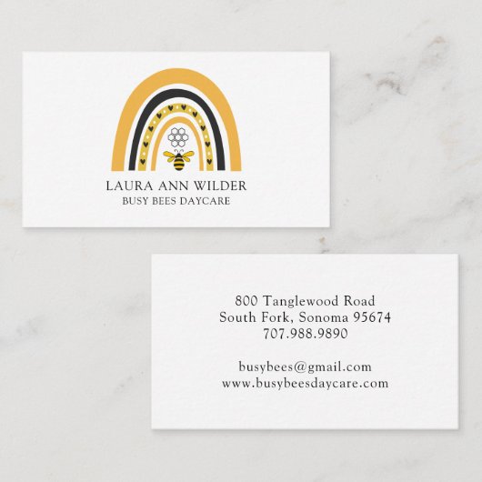 ビーレインボー忙しビーズデイケアケア 名刺 (正面/裏面)