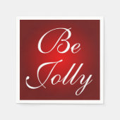 ビーレッドすてきホワイトクリスマスカラーズホリデーデザイン スタンダードカクテルナプキン (正面)