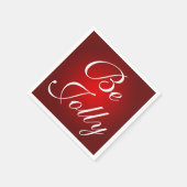 ビーレッドすてきホワイトクリスマスカラーズホリデーデザイン スタンダードカクテルナプキン (角)