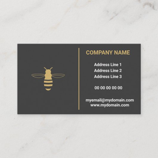 ビーロゴミニマルエレガントリストブラック&金ゴールド養蜂家 名刺 (正面)