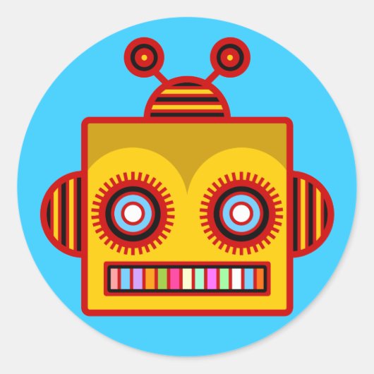ビーロボットおもしろいシール ラウンドシール (正面)