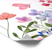 ビーワイルドフラワーオンダーフル1歳の誕生日へようこそ ポスター (角)