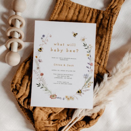 ビーワイルドフラワージェンダーリビール招待状 招待状