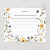 ビーワイルドフラワーフローラブライダルシャワーレシピカード (裏面)