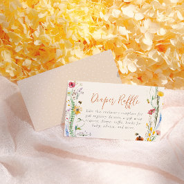 ビーワイルドフラワーボホガールベビーシャワー エンクロージャーカード