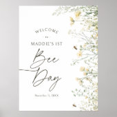 ビーワイルドフラワー誕生日ウェルカムサイン ポスター (正面)