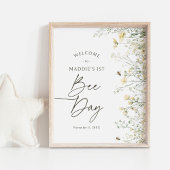 ビーワイルドフラワー誕生日ウェルカムサイン ポスター