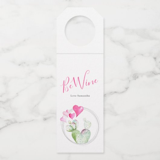 ビーワインバレンタインパーティーアイディア ボトルネックタグ (正面)