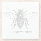 ビーワーカーハニーブラック（昆虫）マルハナバチ ガラスコースター (裏面)