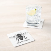 ビーワーカーハニーブラック（昆虫）マルハナバチ スクエアペーパーコースター (インサイチュ)