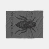 ビーワーカーハニーブラック(昆虫)マルハナバチ フリースブランケット (正面(横))