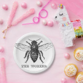 ビーワーカーハニーブラック（昆虫）マルハナバチ ペーパープレート (パーティー)