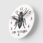 ビーワーカーハニーブラック(昆虫)マルハナバチ ラウンド壁時計 (傾斜)