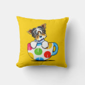 ビーワーヨークシャーテリア水玉模様カップ クッション (正面)