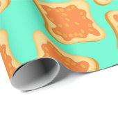 ビーンオントーストおもしろいブレックファーストパターン（の模様が）ある ラッピングペーパー (ロールコーナー)