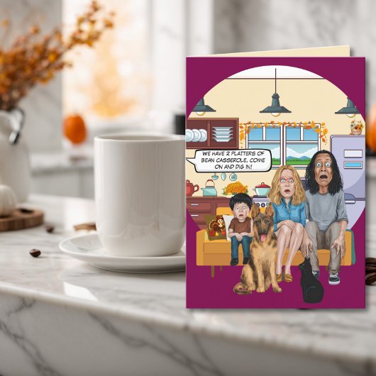 ビーンキャセロールサプライズ感謝祭笑わされる祭 シーズンカード
