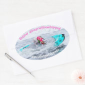 ビーンズ・ザ・ウィペット・サーフドッグ 楕円形シール (封筒)