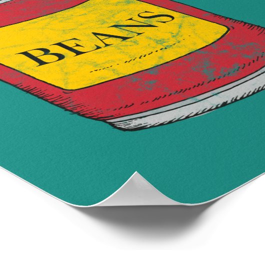 ビーン焼いたチンフードアーポップ・アートのトキッチン ポスター (角)