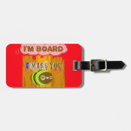 ビー予測できなアートプリント ラゲッジタグ (正面横)