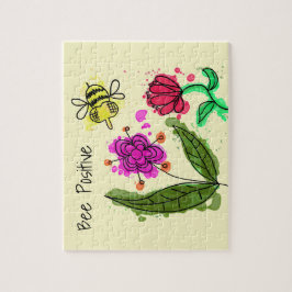 ビー前向きの花とビー ジグソーパズル