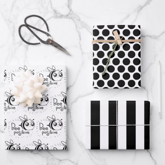 ビー前向きラッピング紙シートセット ラッピングペーパーシート (正面)