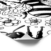 ビー図解入りの、写真付きのパターンパーソナライズされた着色 ポスター (コーナー)