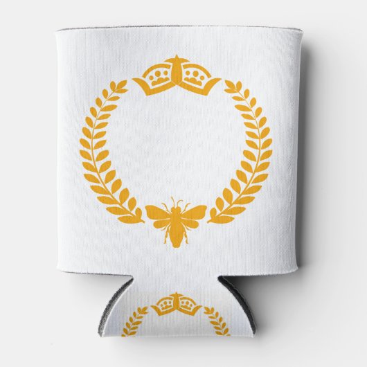 ビー女王。ビーとクラウン付きローレル 缶クーラー (正面)