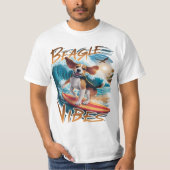 ビー威厳のあるグル犬サーフィンザ・ジャイアントウェーブズ Tシャツ (正面)