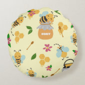 ビー安全かわいい眠るビーデザイン ラウンドクッション (裏面)