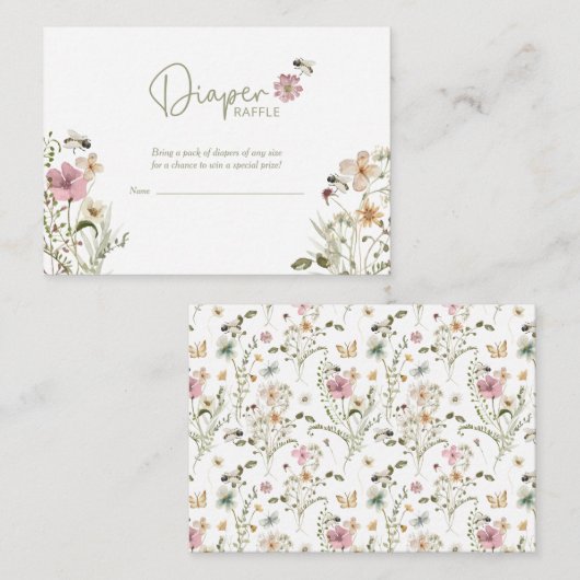 ビー山花おむつラッフルベビーシャワー エンクロージャーカード (正面/裏面)