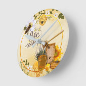 「ビー峰」かわいいビーおもしろいバレンタイン ラウンド壁時計 (傾斜)