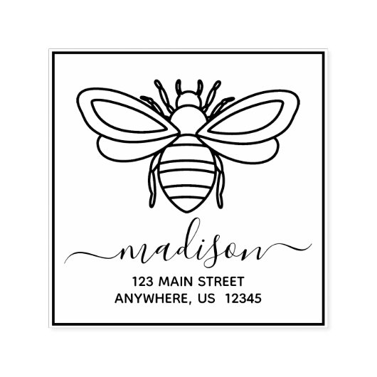 ビー差出人住所自己インクスタンプ セルフインキングスタンプ (デザイン)