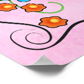 ビー忙しウィムジーなハニービーピンクアート ポスター (角)