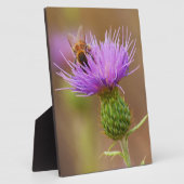 ビー忙しオンパープルアザミ フォトプラーク (側面)