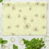 ビー忙しズ飛行経路パターン黄色 キッチンタオル (折り畳み)