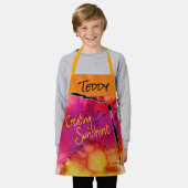 ビー忙しチキッズオールオーバープリントエプロン エプロン (着用した状態)