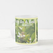 ビー忙しトとして、そうバズオフ – 曇りマグカップ フロストグラスマグカップ (正面左)