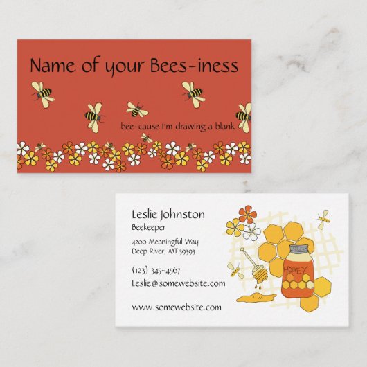 ビー忙しブライトよくはしゃぐデザイン 名刺 (正面/裏面)