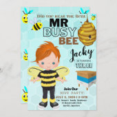 ビー忙し3違う誕生日招待状カード 招待状 (正面/裏面)