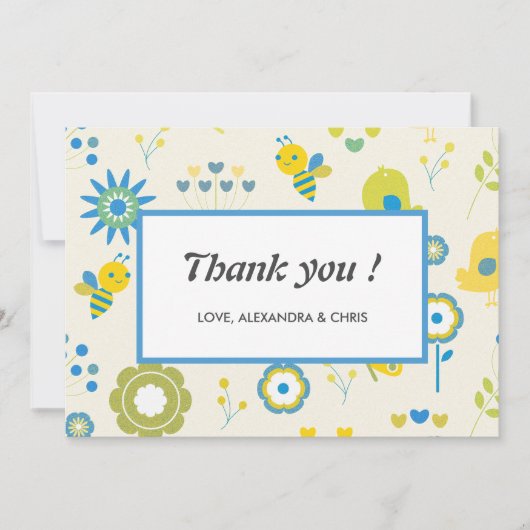 ビー感謝していビービー・シャワー サンキューカード (正面)