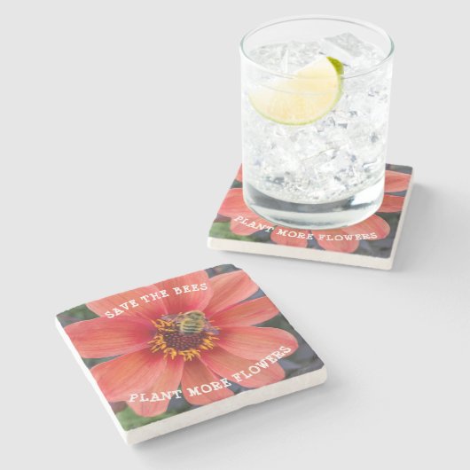 ビー救ズオレンジダリアフローラ ストーンコースター (横)