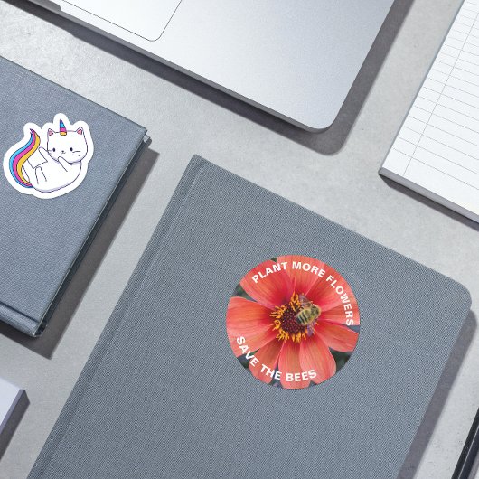 ビー救ズ・オレンジダリア花 ラウンドシール