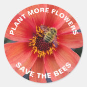 ビー救ズ・オレンジダリア花 ラウンドシール (正面)