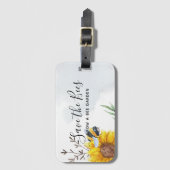 ビー救ズ-引用文，スローガンことわざひまわり花 ラゲッジタグ (正面縦)