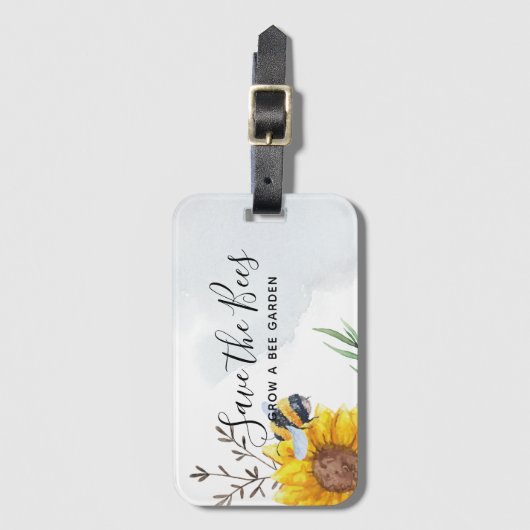 ビー救ズ-引用文，スローガンことわざひまわり花 ラゲッジタグ (正面縦)
