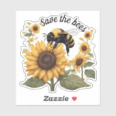 ビー救ズ(昆虫)マルハナバチ&ひまわり防水型 シール (シート)