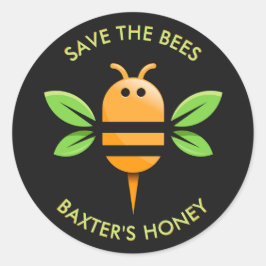 ビー救ツのハニージャーブラック ラウンドシール