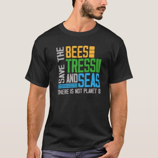 ビー救ツの木と海の環境保護主義者のクート Tシャツ (正面)