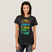 ビー救ツは再生プラスチック地球ダ動物を救助 Tシャツ (正面フル)